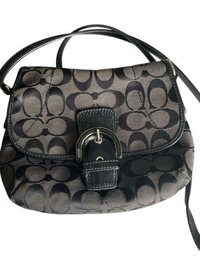 COACH Y2K Black Canvas Signature Mini Soho Crossbody Bag